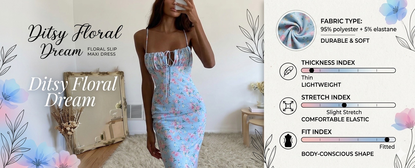 elegant floral print sleeveless tie front maxi dress | sexy backless bodycon long dress