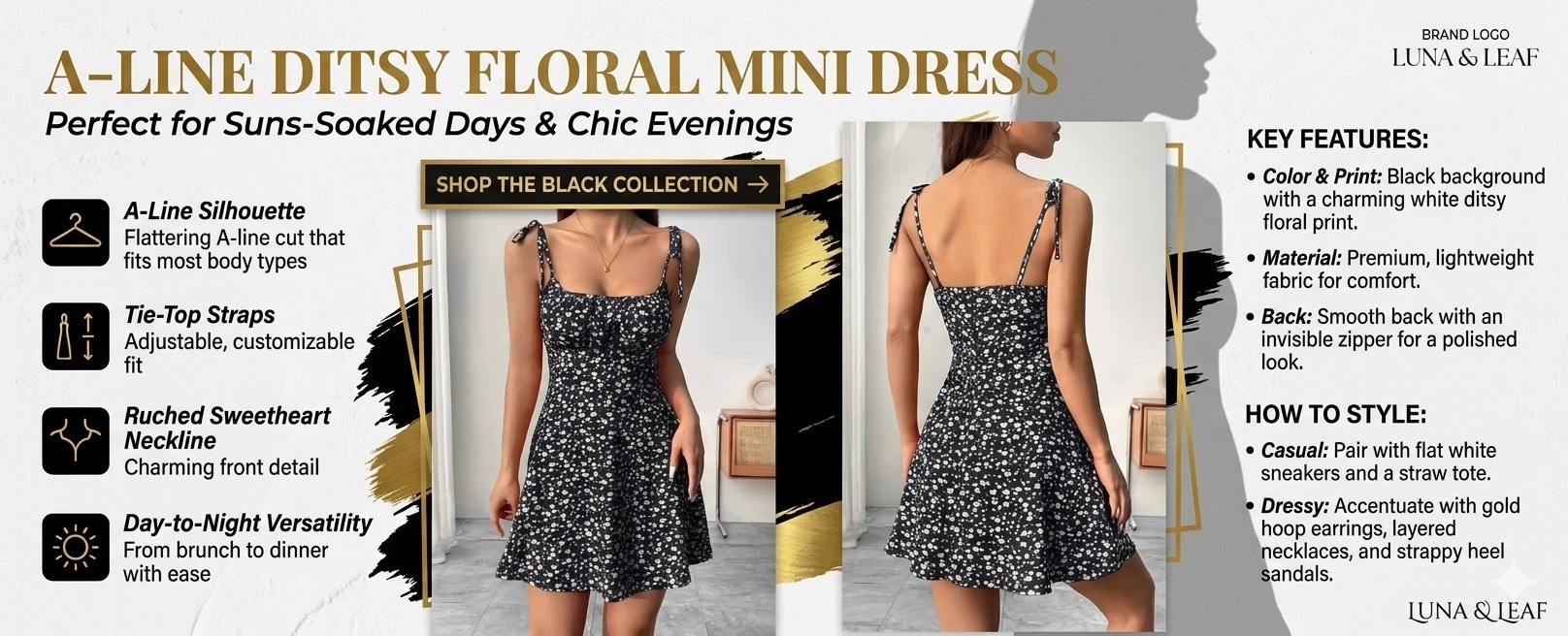 women's aesthetic mini sun dress sweet floral spaghetti strap backless cami dress, casual summer beach party wear
