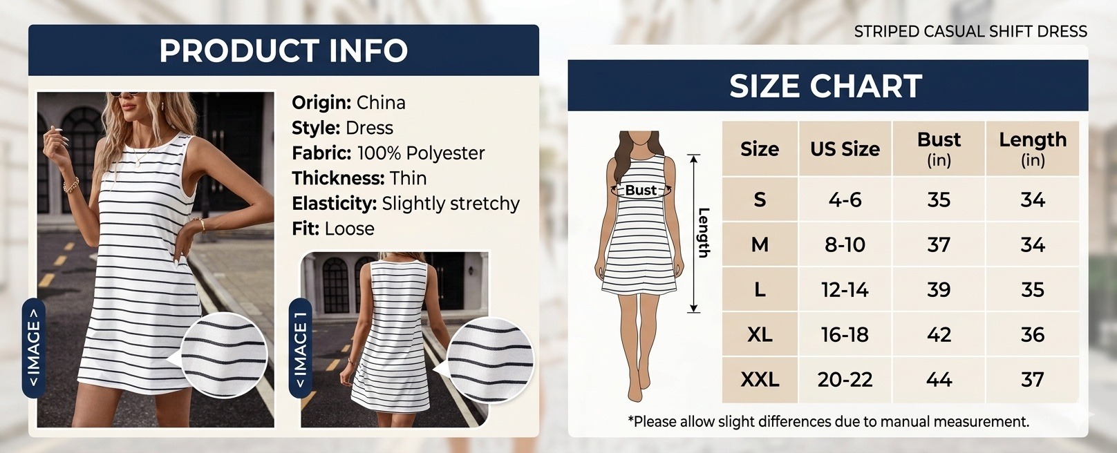 women's striped sleeveless dress summer relaxed fit a line mini dress
