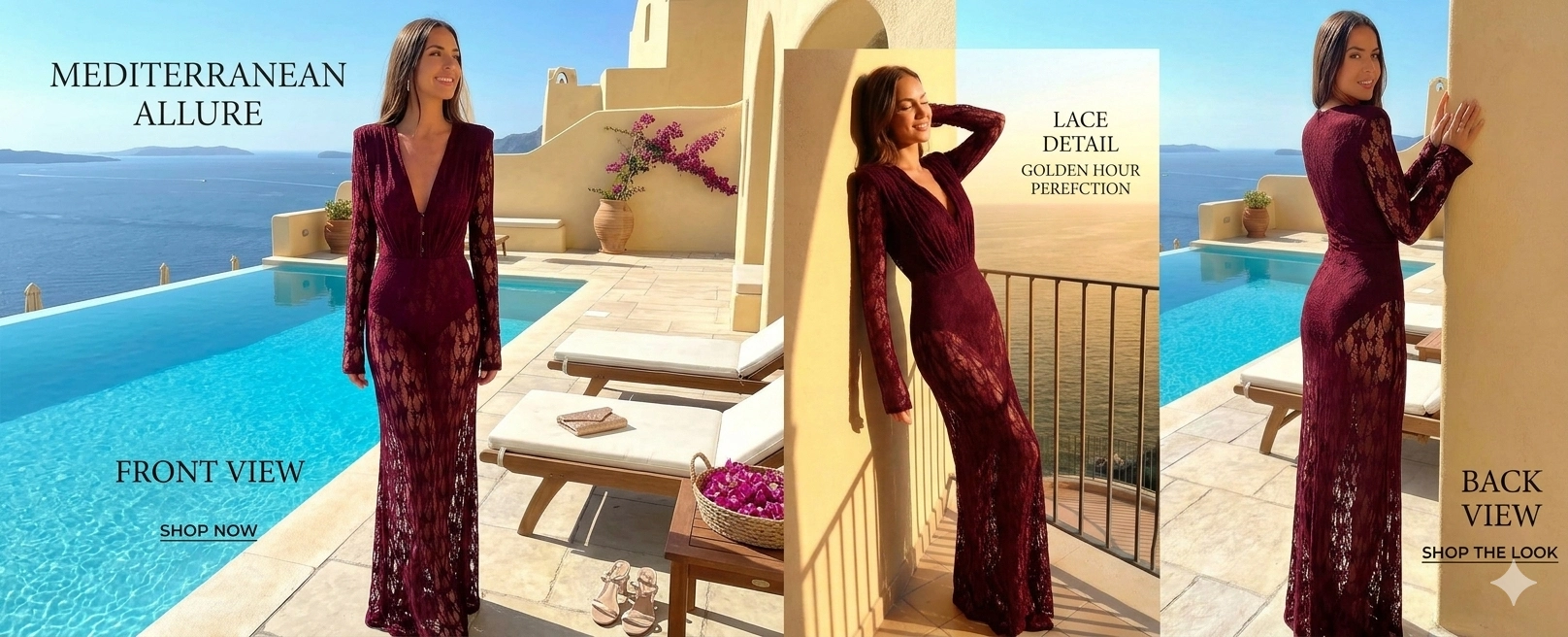 French Style Sexy Lace Long Sleeve Midi Dress for Women - Elegant Cocktail & Party Attire