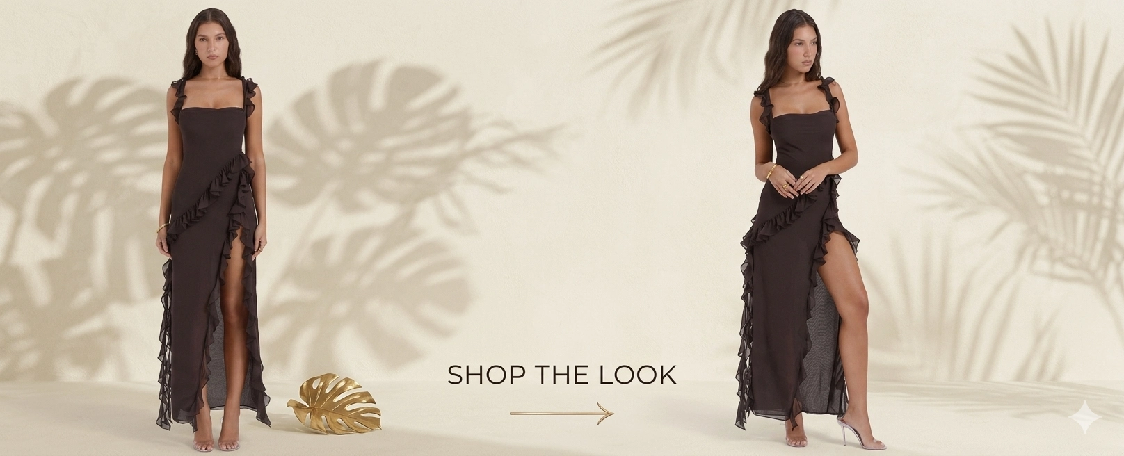 Spring Summer Sexy Mesh Patchwork Ruffle Trim Strappy Bodycon Dress