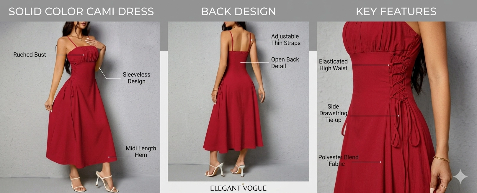 Minimalist Sleeveless Slip Dress with Adjustable Waist Tie