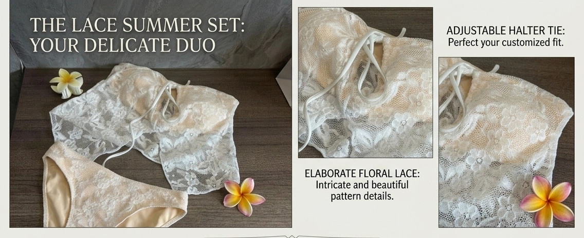 Sexy V-Neck Lace 2-Piece Cami Top and Skirt Set